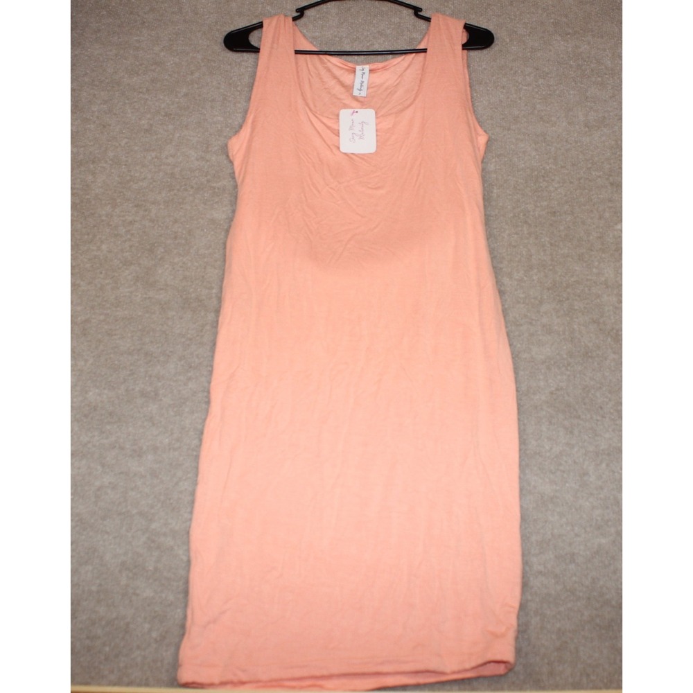 Sexy Mama Maternity Peach Sleeveless Back Twist Bodycon Dress Size 2 NWT